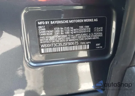 2018 BMW X1 xDrive28I from USA, damaged, VIN WBXHT3C35J5F90675